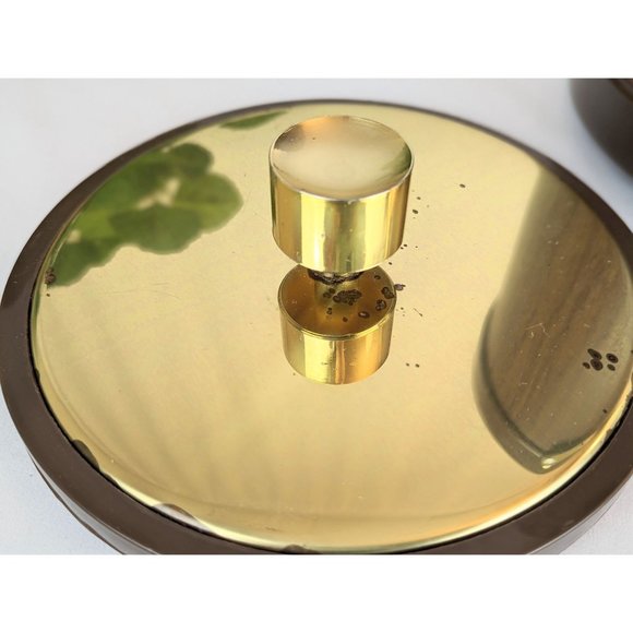 Vintage MCM Vinyl Faux Wood Ice Bucket with Lid Mid Century Barware Wine Chiller - Picture 6 of 9